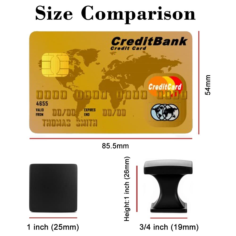 10 Pack Brushed Gold Cabinet Knobs Gold Drawer Knobs K09 Square Single Hole C...