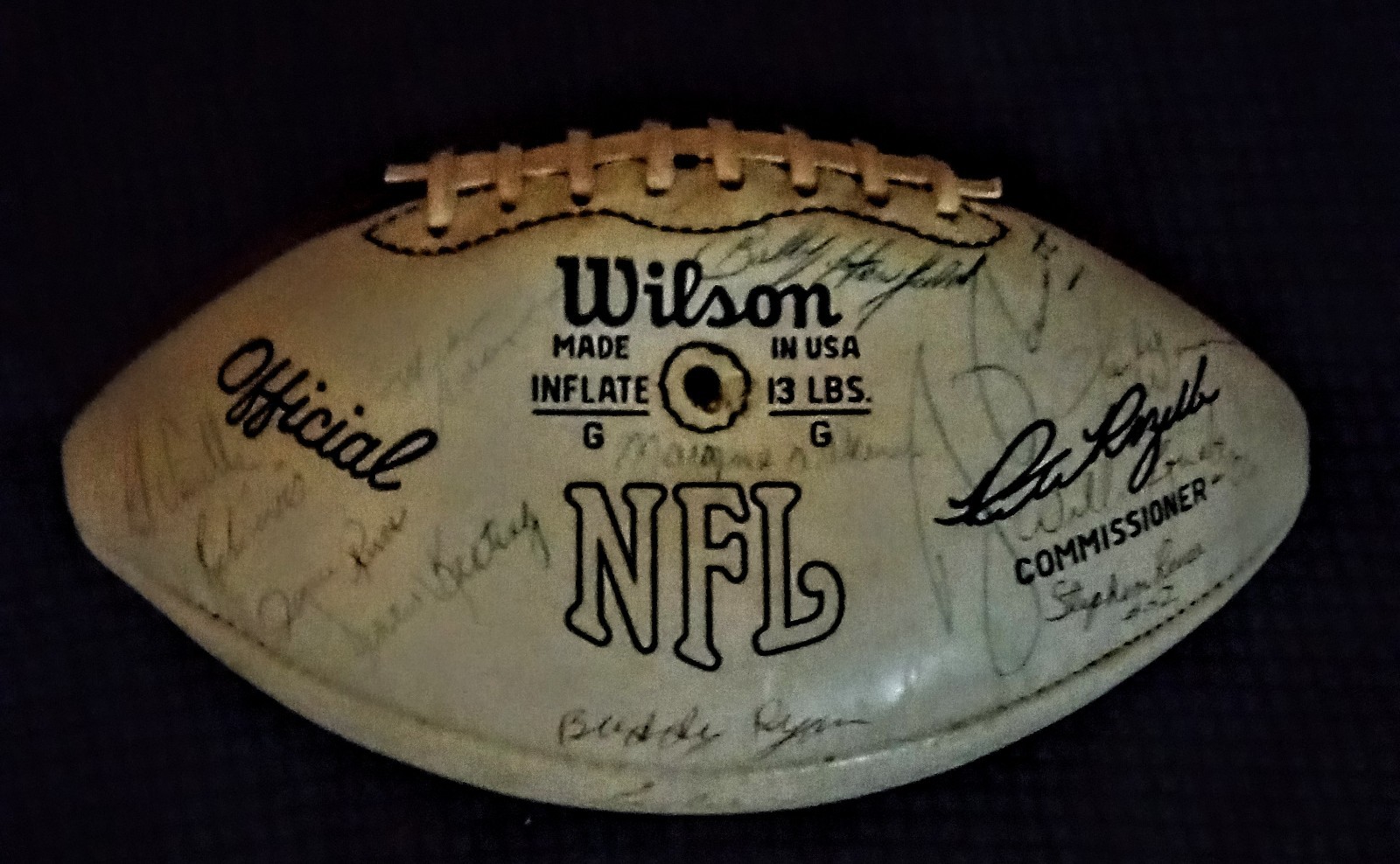 New York Jets 1974 Team Signed Football 1 JSA COA 36 Signatures W Display Case