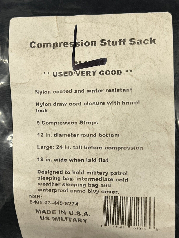 US Army Compression Stuff Sack black