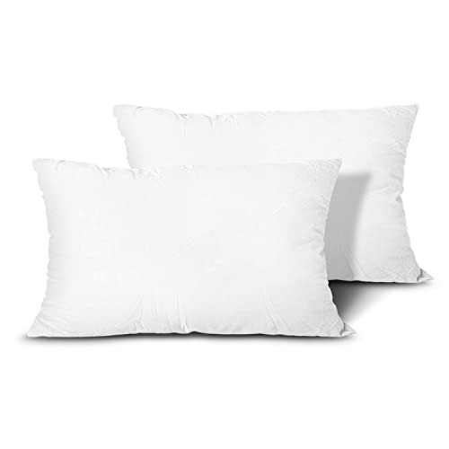 Throw Pillow Inserts, Set of 2 Lightweight Down Alternative Polyester White