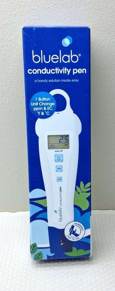Bluelab Conductivity Pen 1 Button Unit Change PPM & EC & Temperature NEW