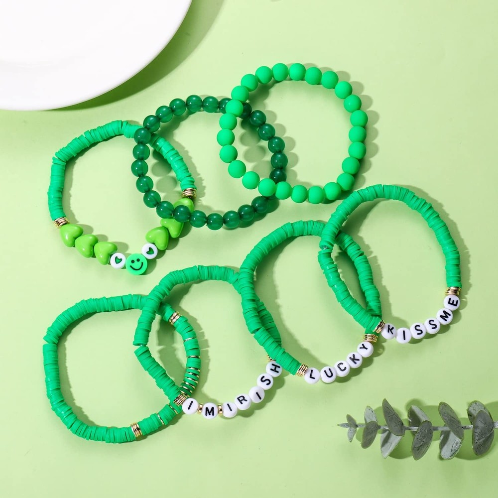 5 Pack Beaded Bracelet Stackable Christmas Thanksgiving St. Patrick’s Day
