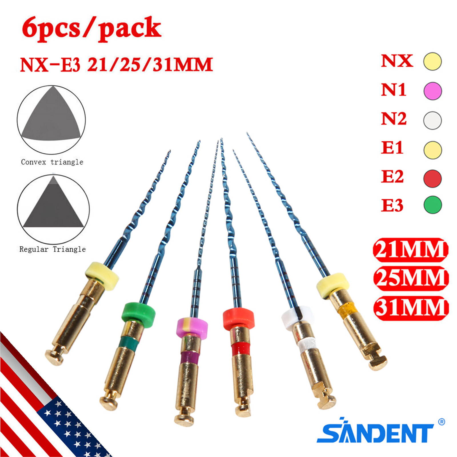 USA Dental NiTi Super Files Rotary Endodontic Endo Motor Root Canal 21/25/31MM