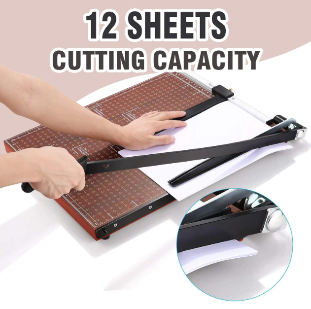 Paper Cutter Heavy Duty 18" Cut Length Professional Large Paper Cutter 12-Sheet