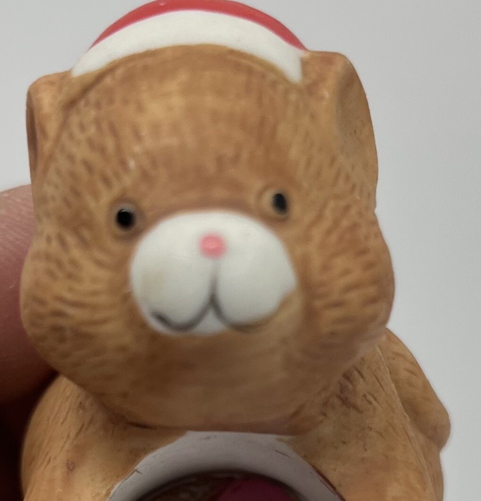 Frolicking Christmas bear candle huggers