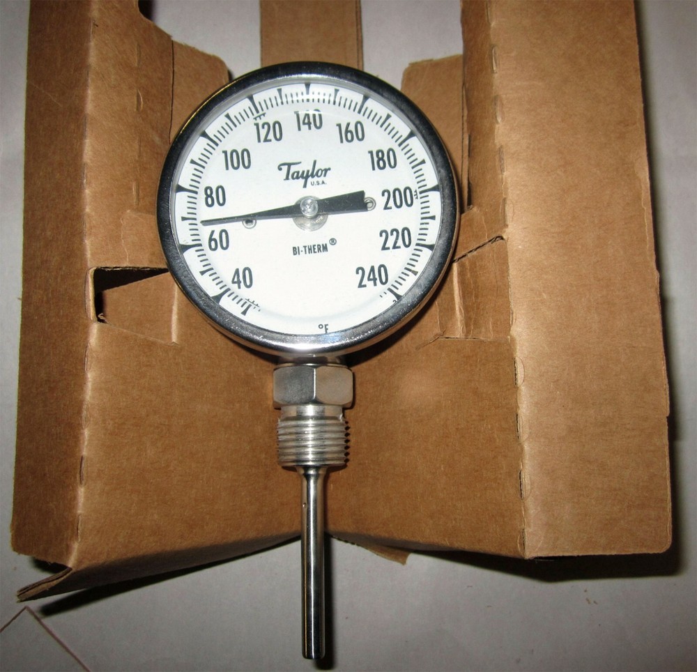 Taylor Bi-Therm Dial Thermometer, 30-240 Degrees F Range, New