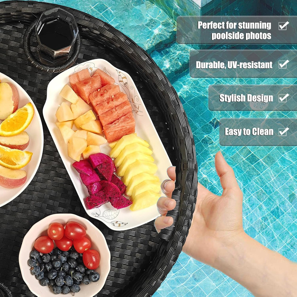 Floating Pool Tray - Ideal for Food & Drinks - Round Floating Table