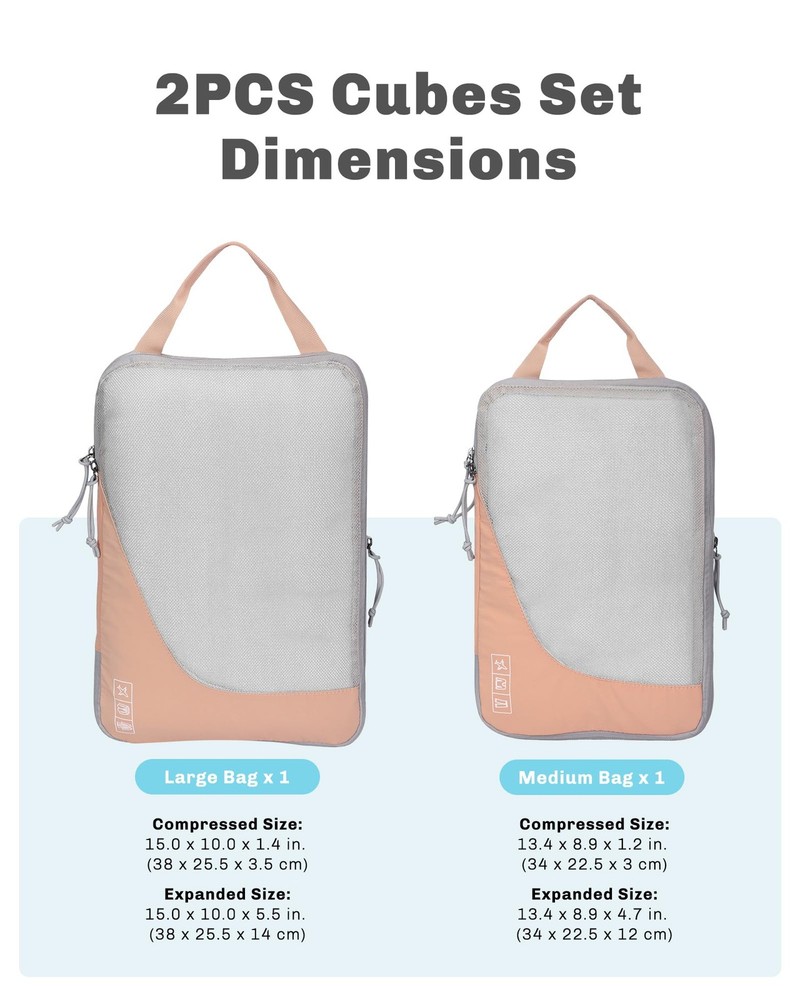 6 Set/ 4 Set/ 2 Set Compression Packing Cubes Travel Essentials Lightweight N...