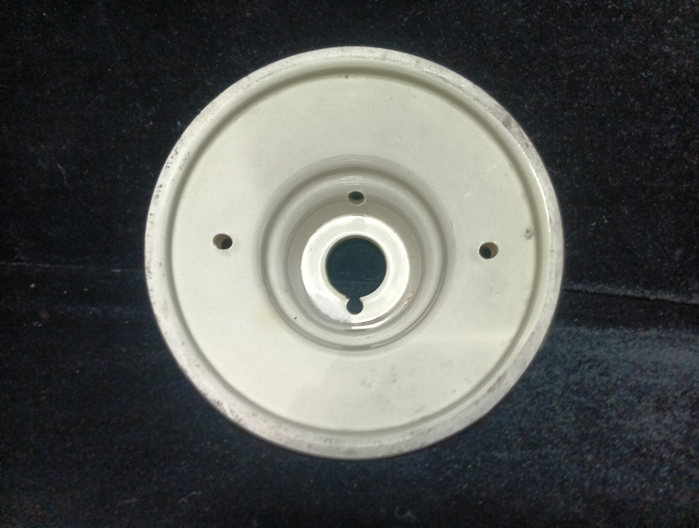 Porcelier Ceramic Ceiling Light Fixture Off White And Gold 5.5"W x 3"H