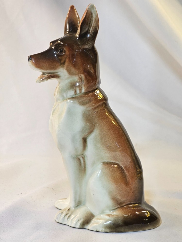 vtg german shepherd figureine porcelain