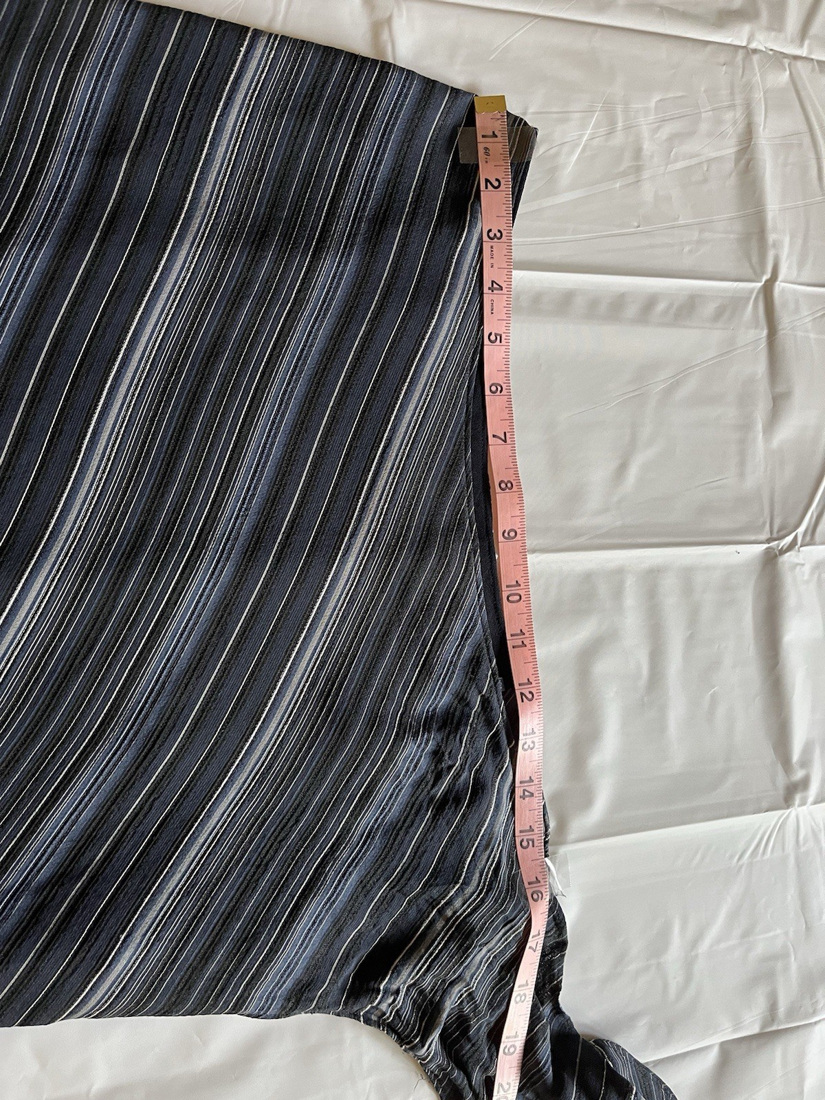 Raphael Lawren Women's Blue Strip Skirt Size 10 100% Silk Side Tie Vintage