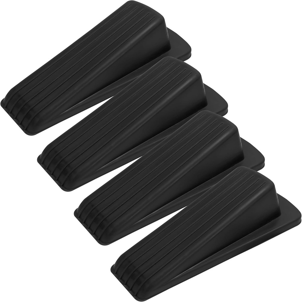 Rubber Door Stop Heavy Duty 4 Pack Black