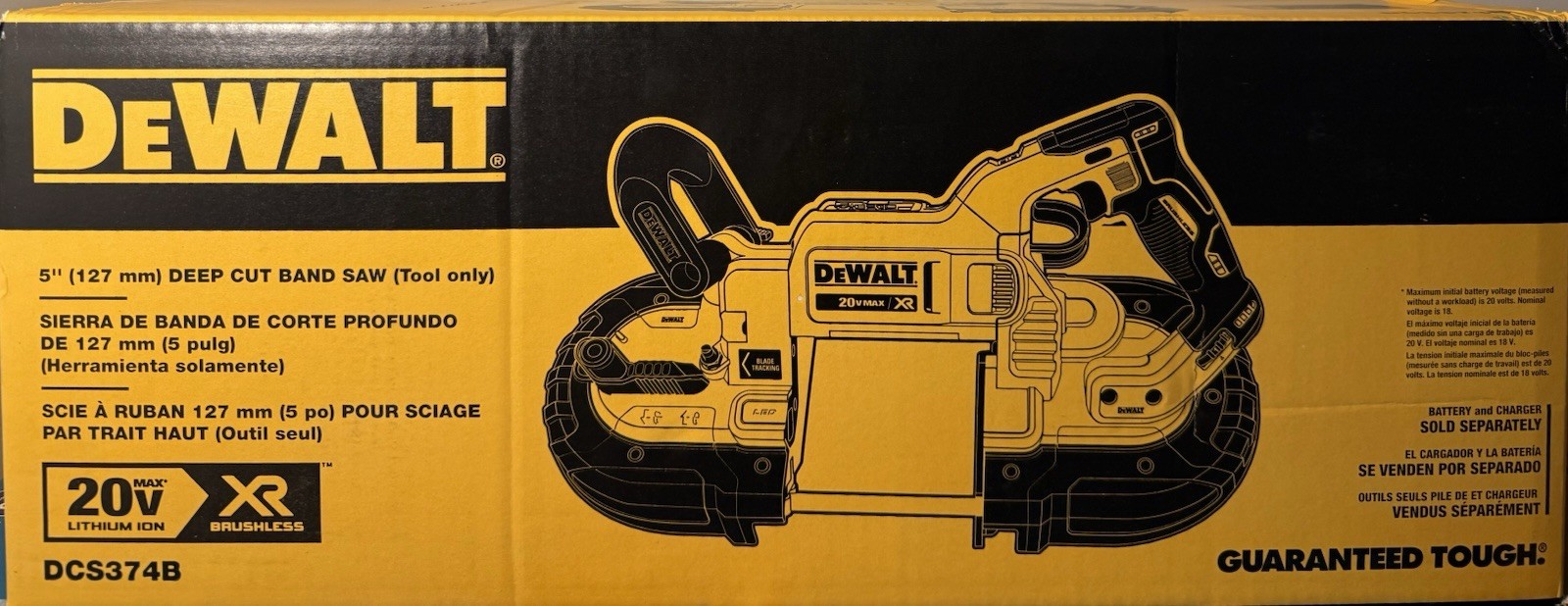 DEWALT 20V MAX XR Cordless Brushless Deep Cut Band Saw - DCS374B - Tool Only