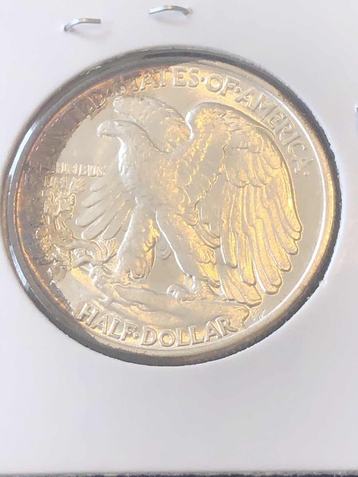1943 W Walking Liberty Half Dollar Rainbow Toned BU