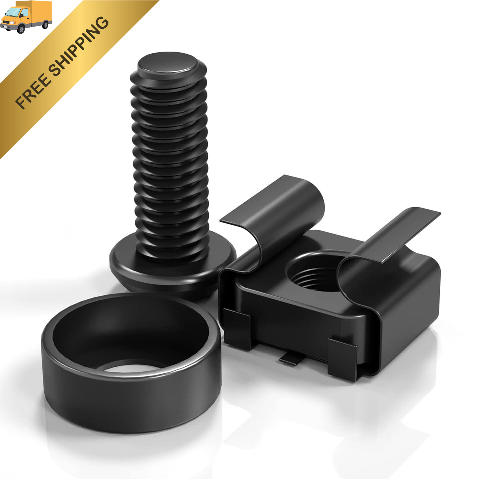 46 Sets M6 x 16mm Rack Mount Cage Nuts and Screws with Washers for Server Rack