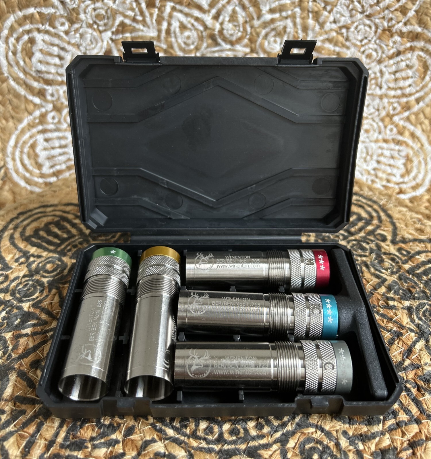 Beretta/Benelli Mobil Thread Extended Choke Tubes Set 12ga Silver 5x / Winenton