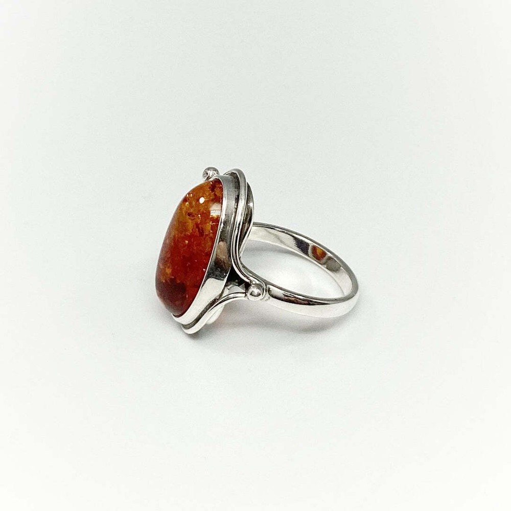 Amber Gemstone Solid 925 Sterling Silver Beautiful Handmade Wedding Ring SR1353