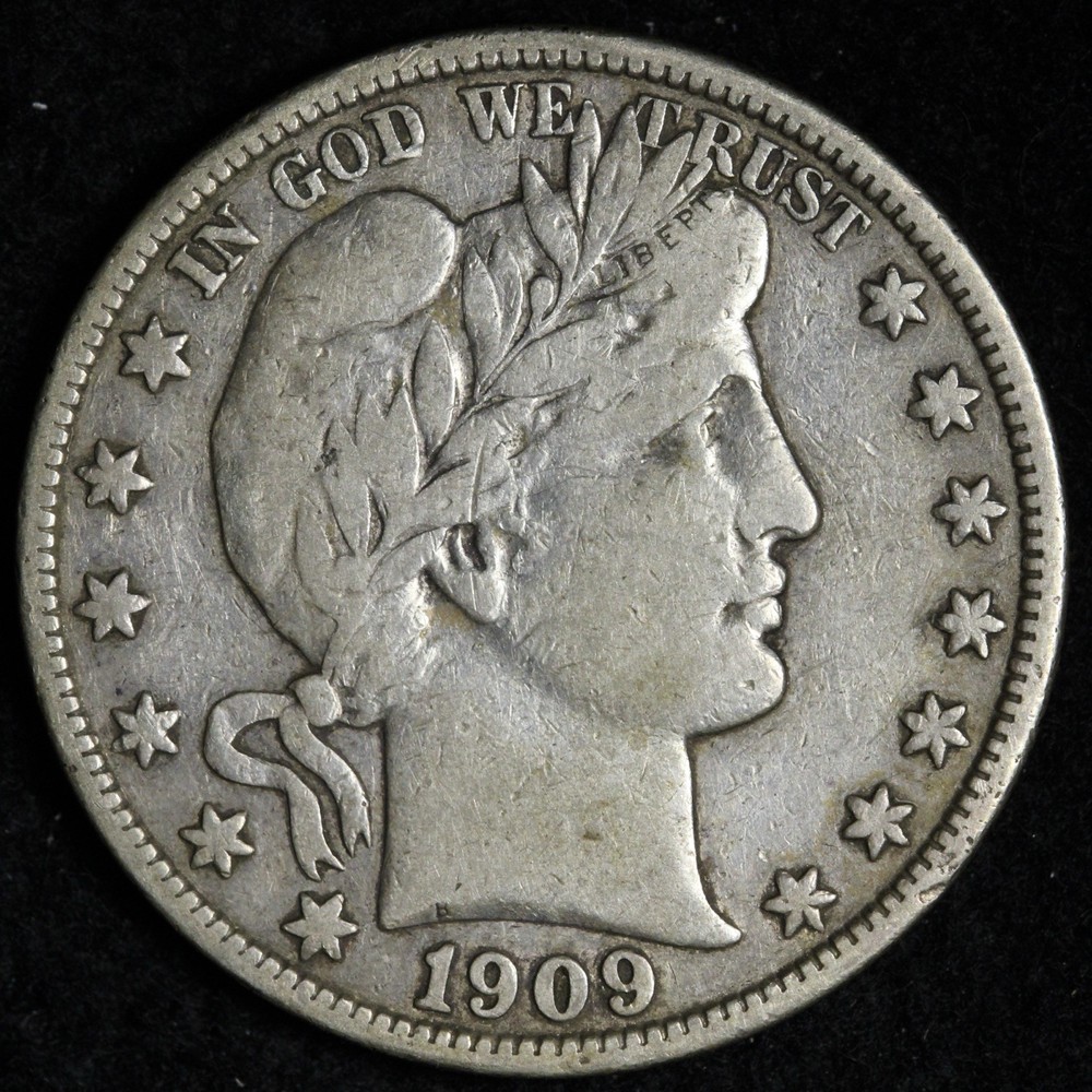 1909-S Barber Silver Half Dollar VF+ E350 ASHH
