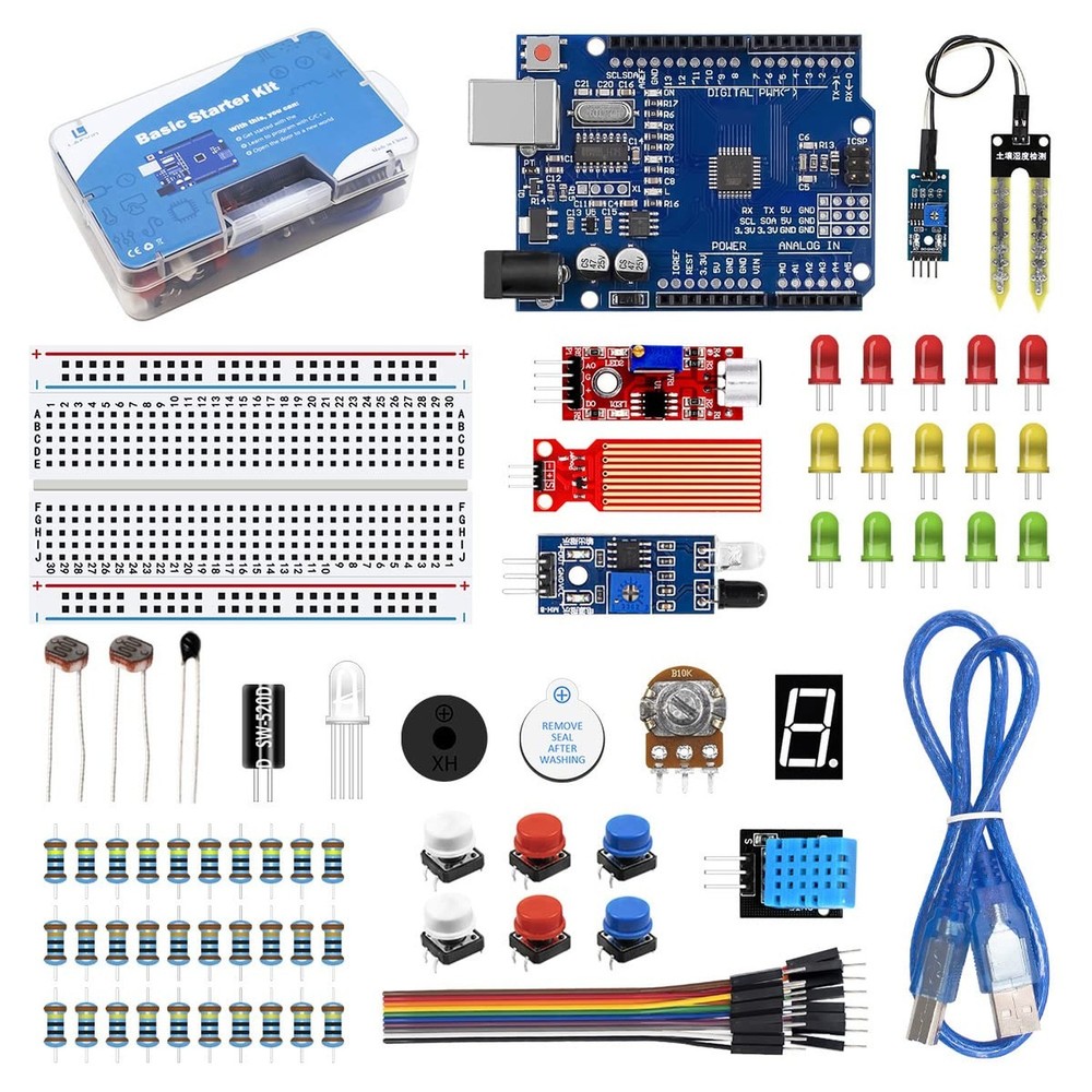 LAFVIN Basic Starter Kit with R3 CH340,Breadboard + Retail Box Compatible wit...