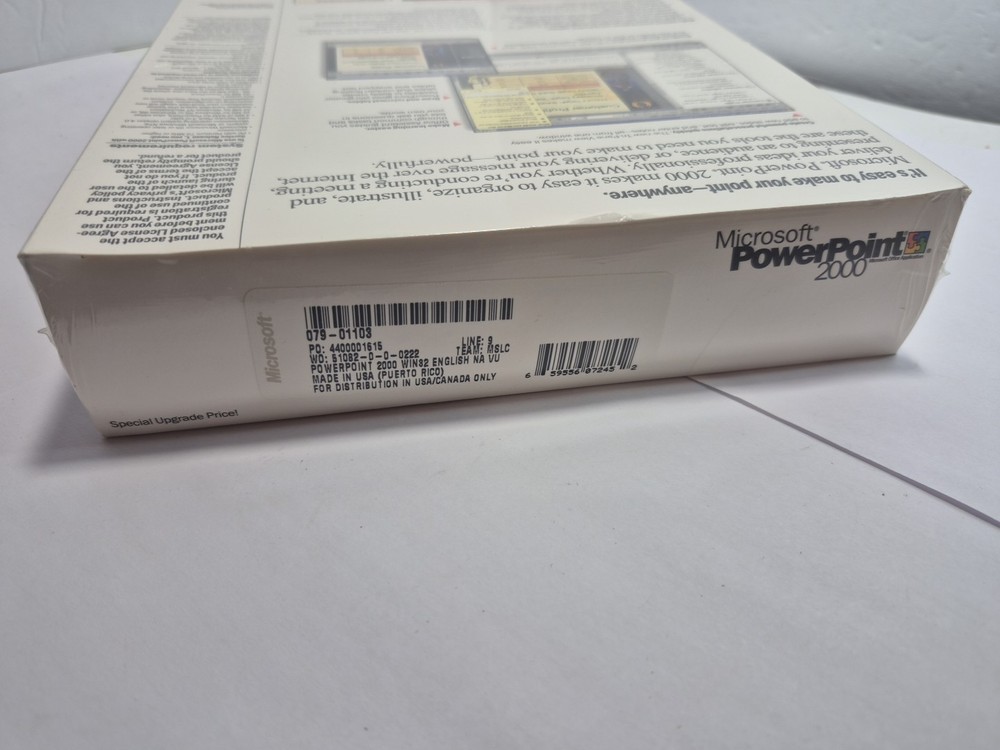 Microsoft PowerPoint 2000 Upgrade - Presentation Graphics Program New & Sealed