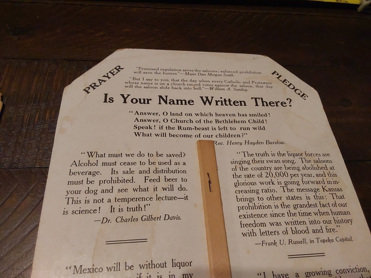 1916 2 Hand Fans WCTU Prohibition Anti Liquor "The World Is Going Dry"