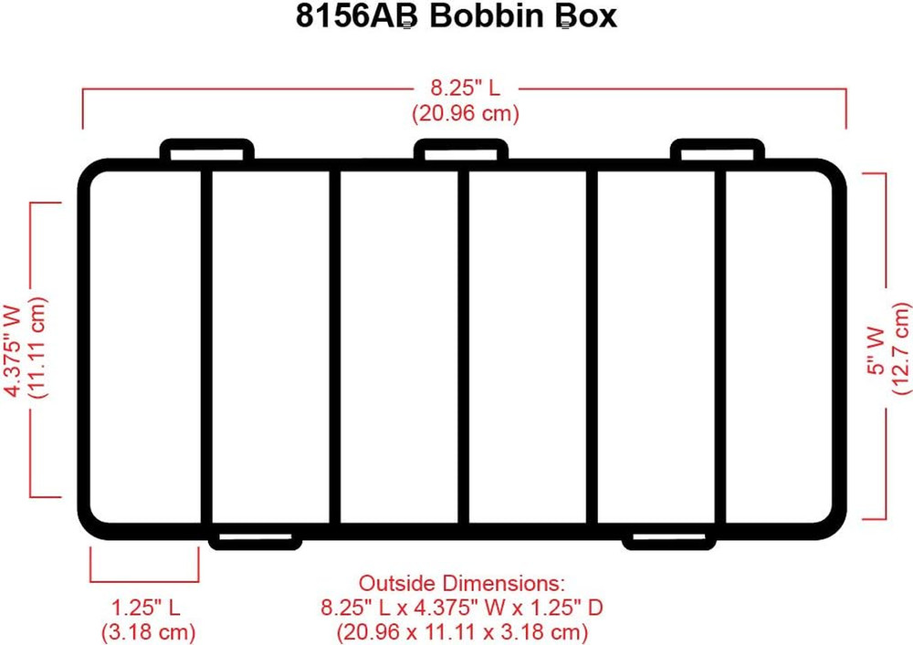 8156AB Large Bobbin Box, Sewing Bobbin Organizer, [1] Plastic Storage Case, Clea