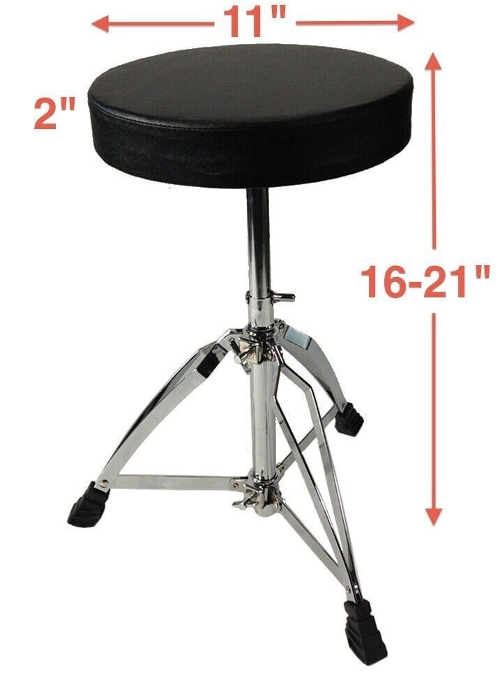 Zenison Drum Throne Bundle Height Adjustable Tripod Swivel Padded Stool w/Sticks
