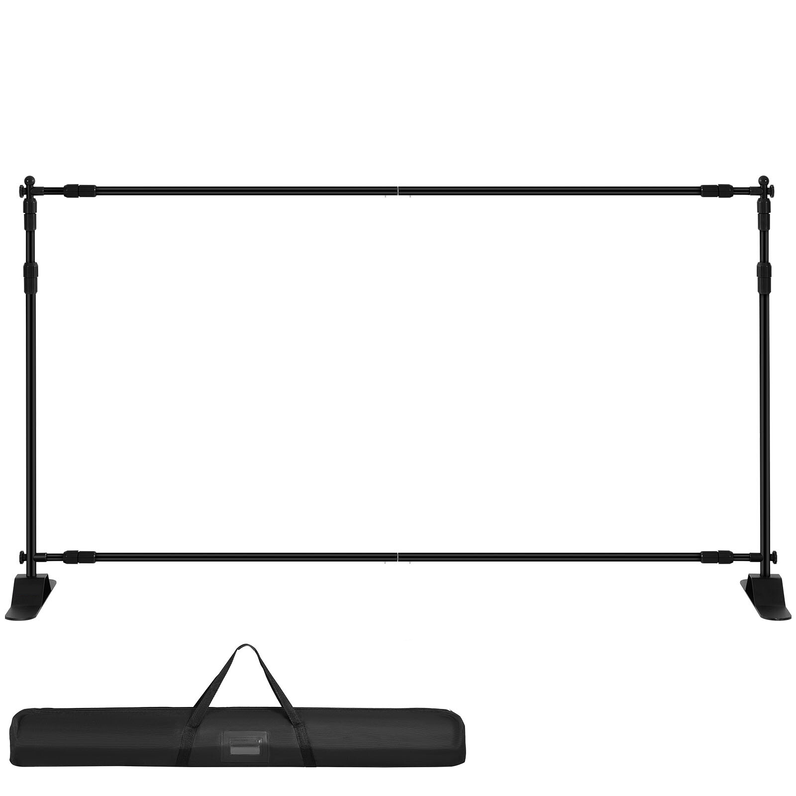 8 x 8Ft Banner Stand Heavy-Duty Step and Repeat Backdrop Telescopic Adjustable