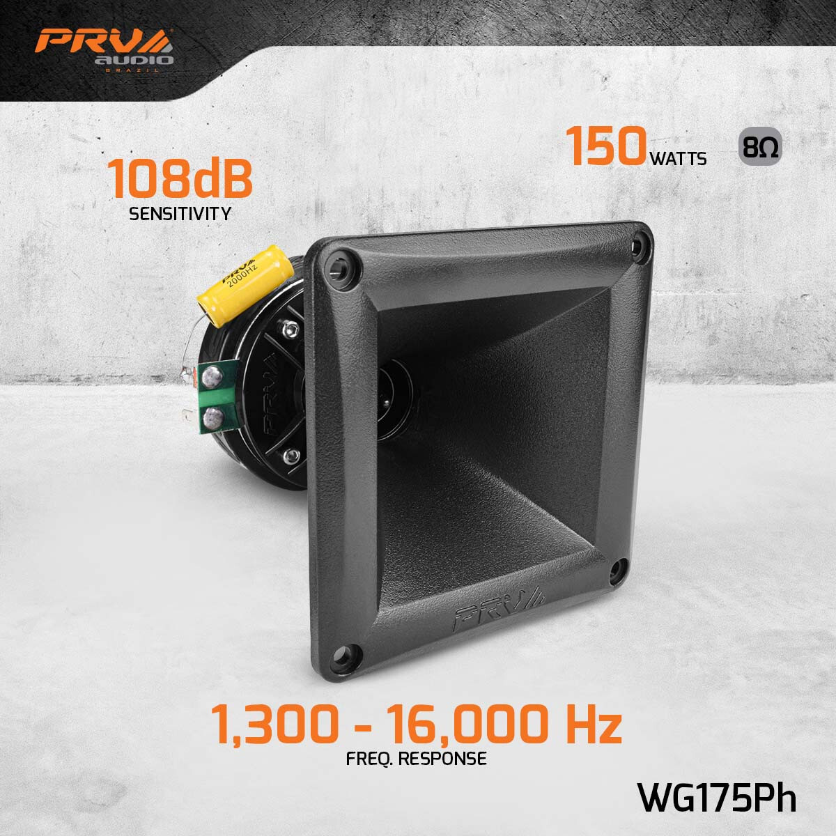 4x PRV WG175Ph 150W 8 Ohm Car Audio Tweeter / Horn Driver DT175Ph-S + WG11-25