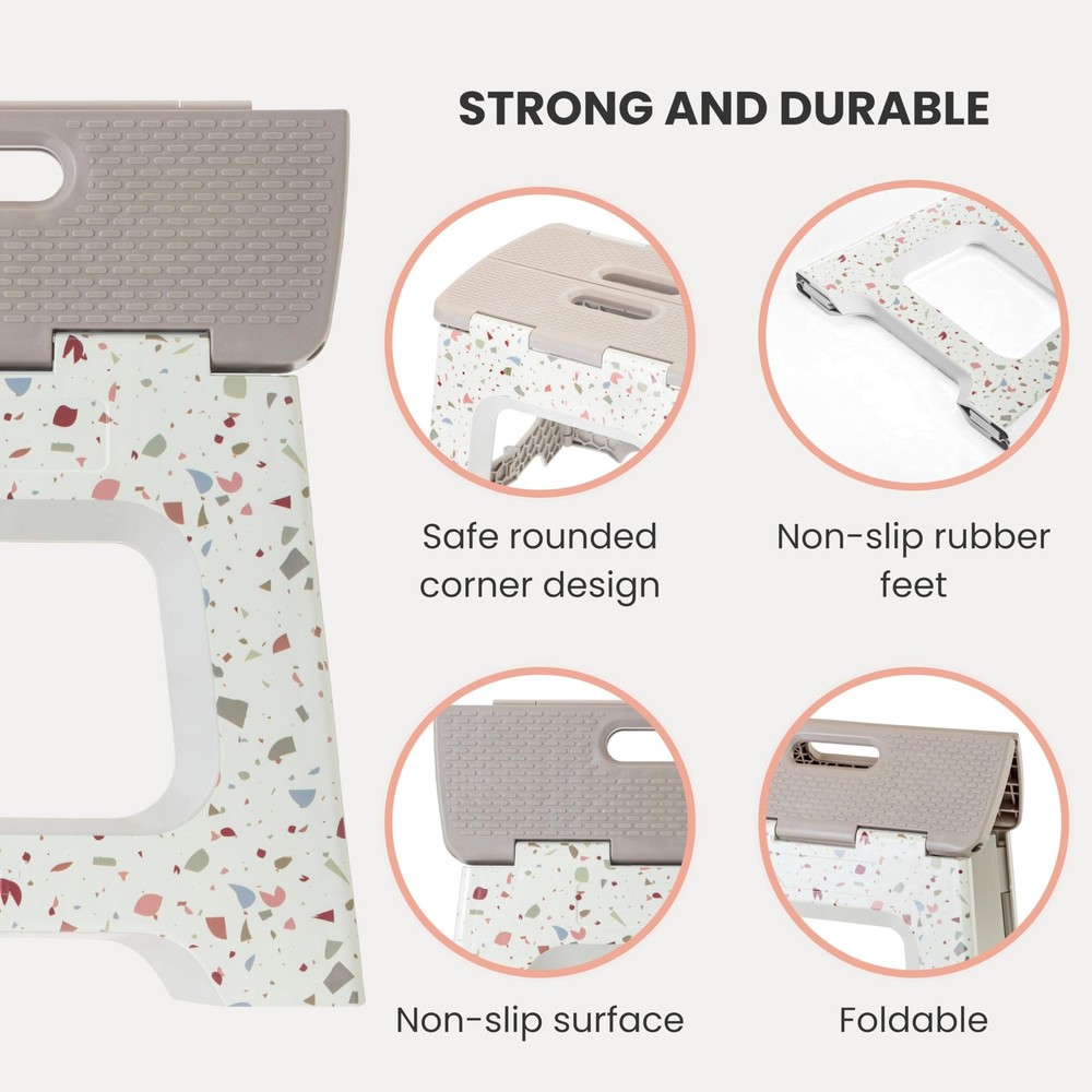 Vigar Compact Step Stool Foldable, 121/2inch Step Stools for Adults up to 330...
