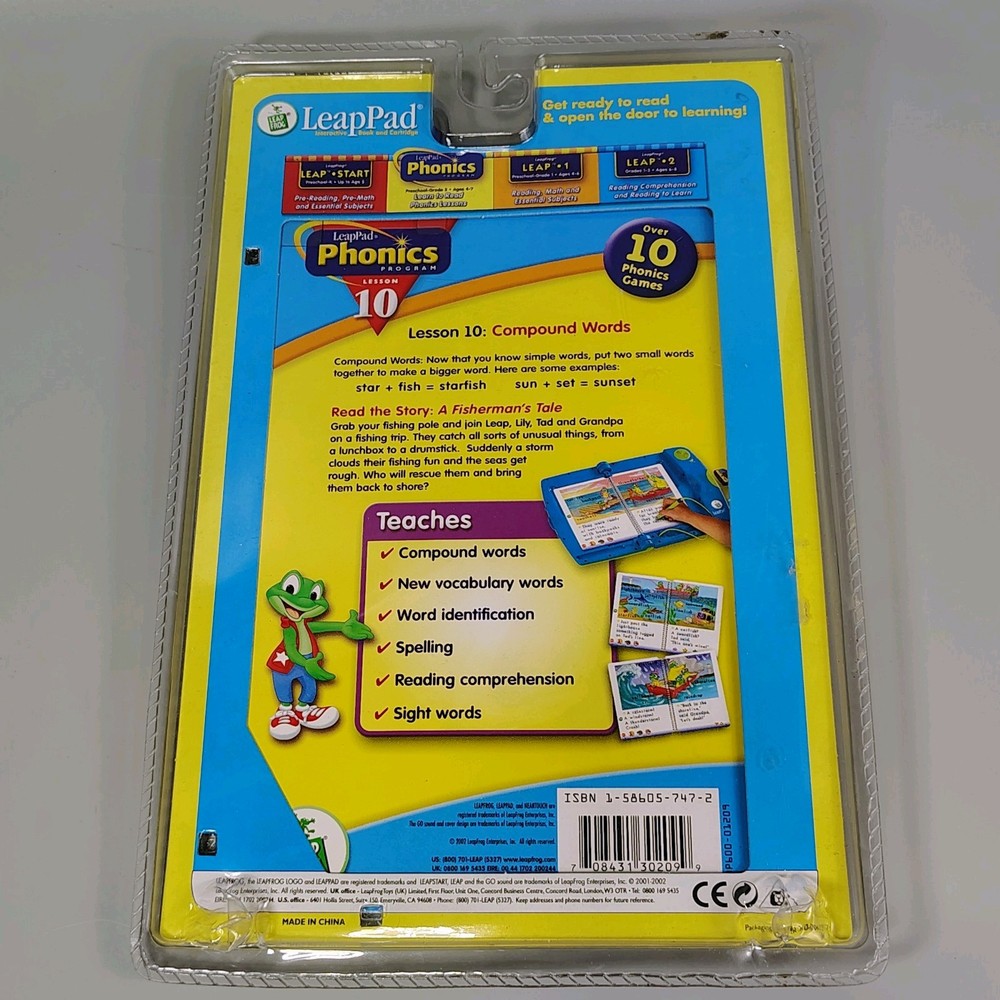 Leap Frog LeapPad Interactive Phonics Program Lesson 10 Cartridge & Booklet NEW