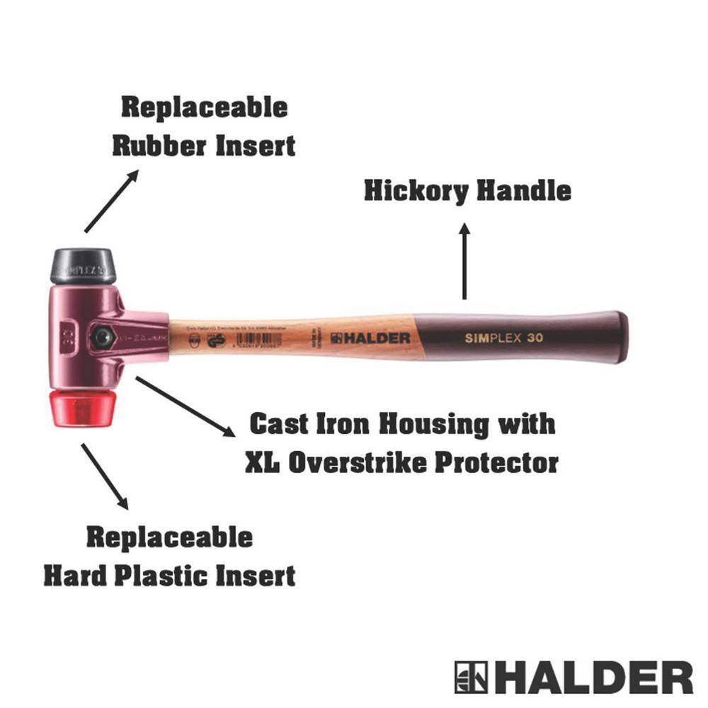 12 Oz. Simplex 30 Mallet with Black Rubber and Red Plastic Inserts