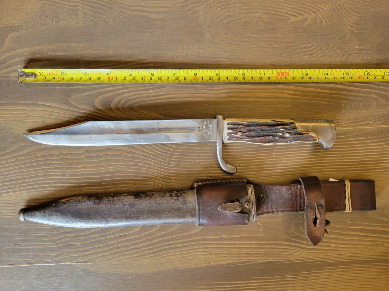 Modified WWI German Stag Handle Mauser Bayonet