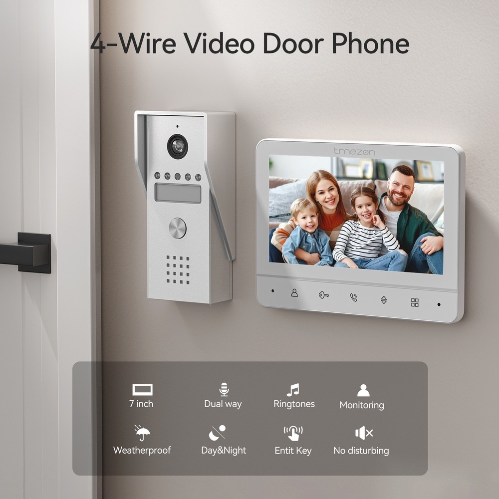 Video Doorbell Intercom Entry System with Night Vision Support Unlock&Intercom