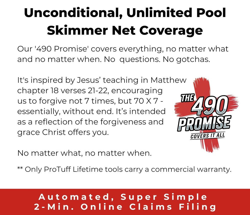 ProTuff Flat Pool Skimmer Net – 2 Year Unconditional Free Replacement R
