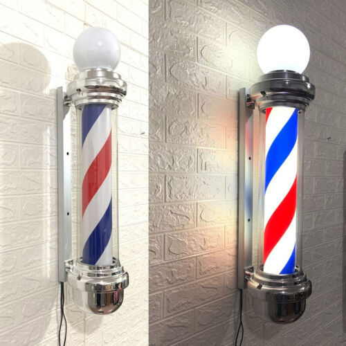 Outdoor Barber Pole Light Hair Salon Open Sign Barber Shop Rotating LED Stripes
