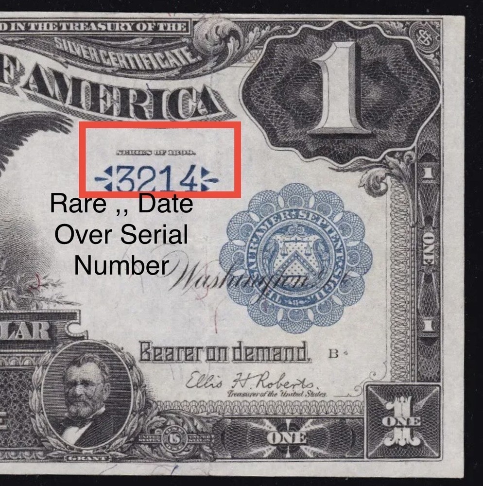 1899 $1 🇺🇸 Silver Certificate ( 4 Digit )( Unique & Gorgeous Example ) RARE