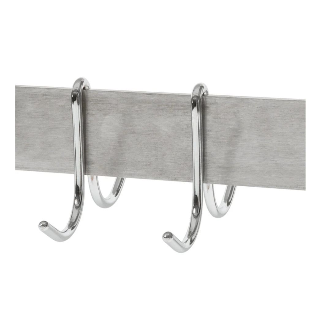 12" x 36" Stainless Steel Wall Pot Pan Rack Shelf 18 Hook Commercial Kitchen NSF