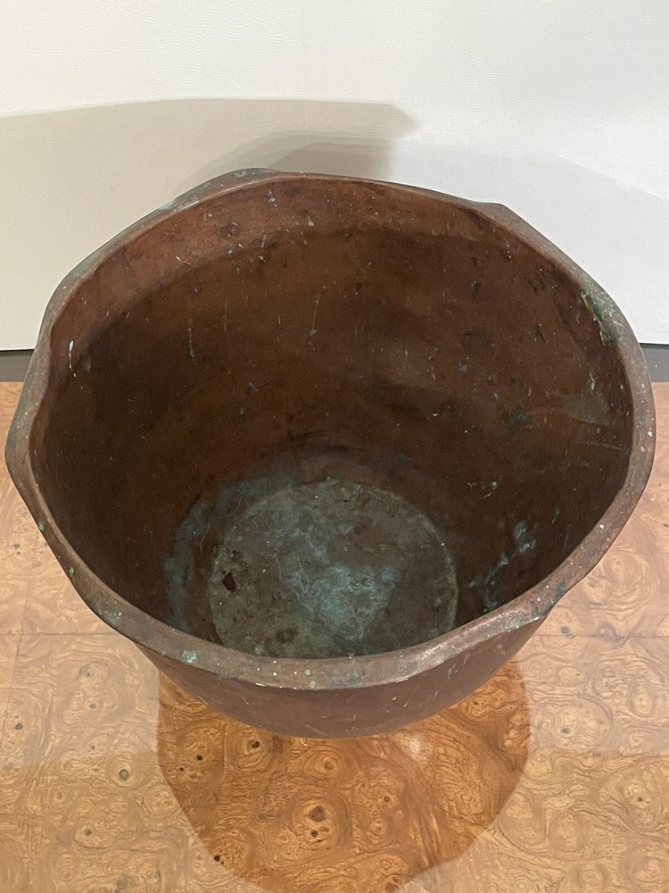 Vintage Rustic Primitive Copper Pot Pale Planter Mixer