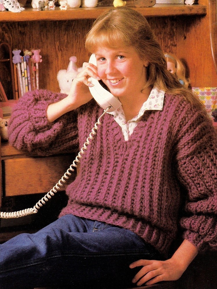 STYLISH Child's Shaker Sweater/Crochet Pattern INSTRUCTIONS ONLY