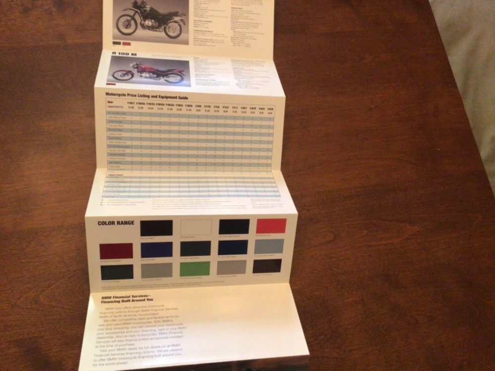 BMW MOTORAD motorcycle brochure/pamplet 1995