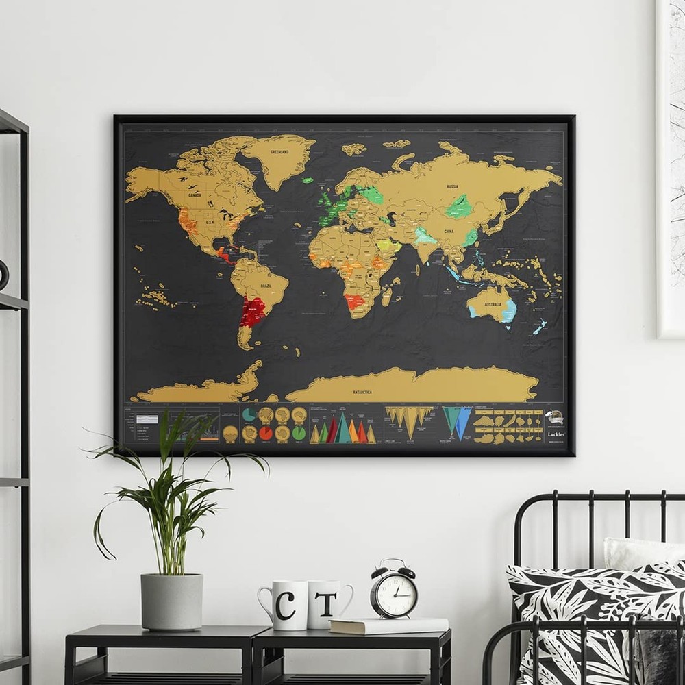 Luckies Scratch Map - Scratch Off World Map - Scratchable Travel Maps - Rub O...