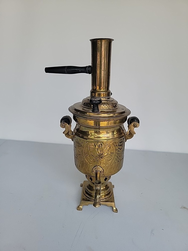Antique Russian Imperial  Brass Teapot (Samovar)