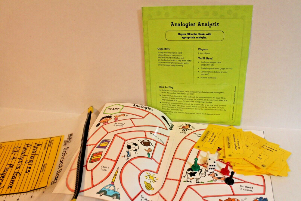 Analogies Analysis Game for Reading Grades 3-5 Scholastic Teaching Activity NEW