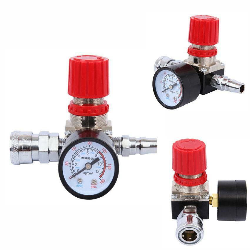 1/4" 175PSI Air Pressure Regulator For Air Compressor System Pressure Gauge