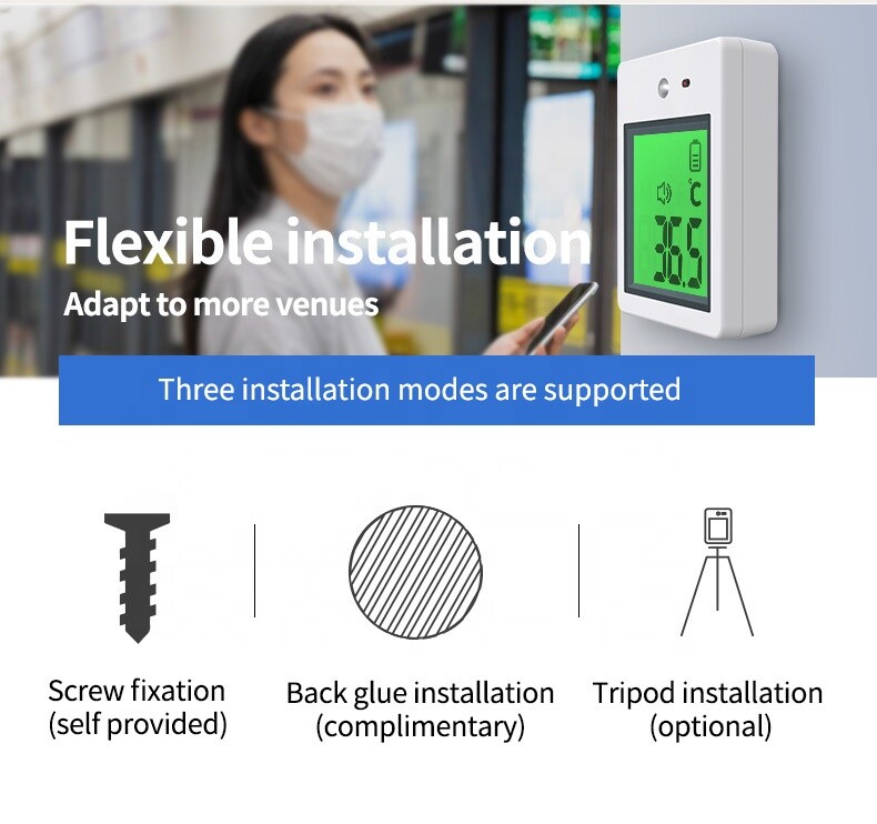 Fast Wall Mount Digital Infrared Thermometer Automatic Non Contact Forehead US