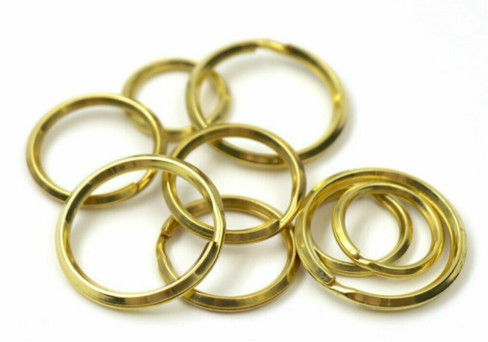 20mm-32mm 10pcs DIY Leather Craft Solid Brass Hoop Loop Key Ring Buckle Circle