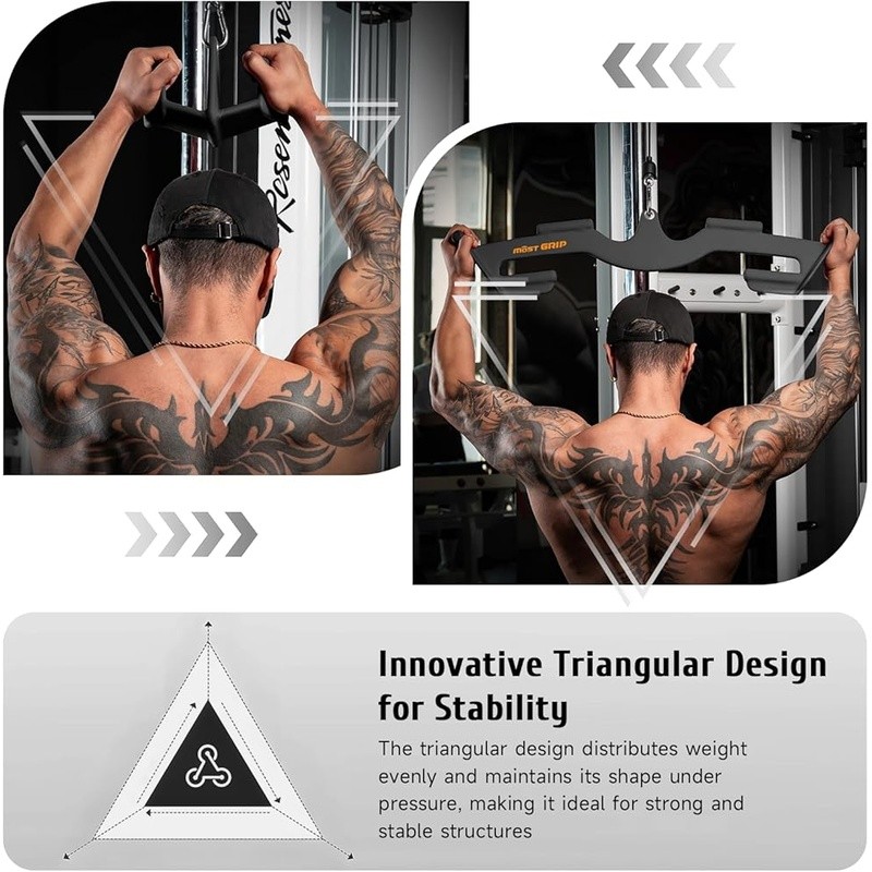 Versatile Lat Pulldown Bar Set Ergonomic Handles Back Workouts Muscle Engagement