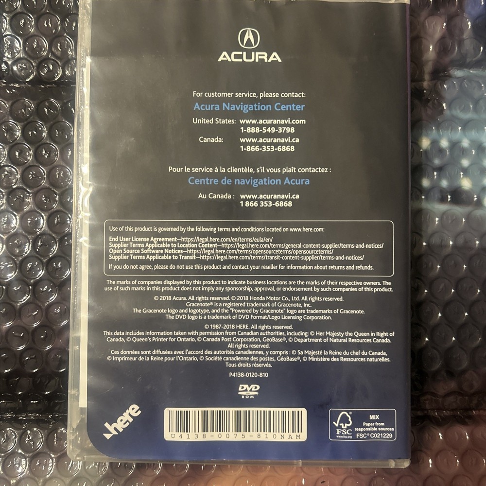 ACURA Navigation System 2019 Purple DVD Update 2 Disc Set