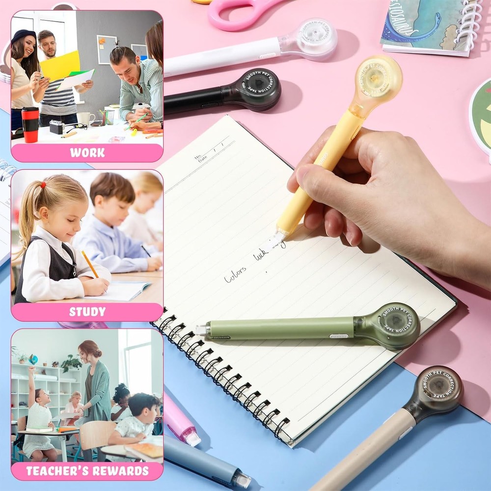 Gersoniel 10 Pack Correction Tape Pen Correctional Ink Tape Push Pull Protective